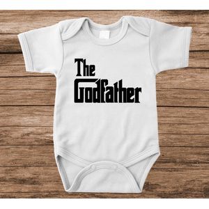 Soft Touch Rompertje met tekst - the Godfather | Baby rompertje met leuke tekst | | kraamcadeau | 0 tot 3 maanden | GRATIS verzending
