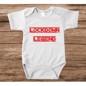Soft Touch Rompertje met tekst - lockdown legend | Baby rompertje met leuke tekst | | kraamcadeau | 0 tot 3 maanden | GRATIS verzending