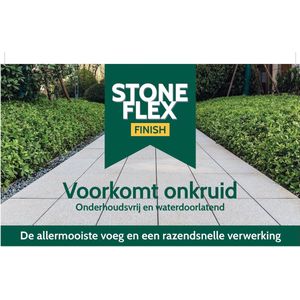 Stoneflex Finish 12,5 kg- voegmortel kleur donkergrijs - waterdoorlatende voeg - voeg bestrating - voeg keramische tegel