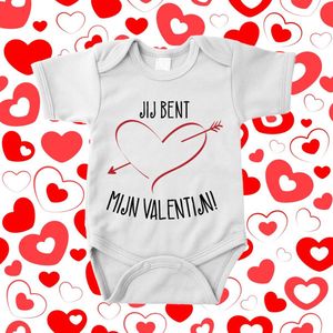 Soft Touch Rompertje met tekst - mijn valentijn | Baby rompertje met leuke tekst | | kraamcadeau | 0 tot 3 maanden | GRATIS verzending