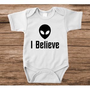 Soft Touch Rompertje met tekst - i believe | Baby rompertje met leuke tekst | | kraamcadeau | 0 tot 3 maanden | GRATIS verzending