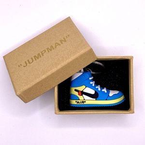 Sneaker Sleutelhanger Inclusief Box - Off-White X Air Jordan 1 Retro High OG 'UNC' - Sneakerhead Cadeau