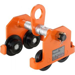 loopkat 3 ton draagvermogen binnenkraan 63,5-203,2 mm verstelbare breedte kraan 300 x 295 x 308 mm verrijdbaar onderstel dubbele wieluitvoering steekwagen voor I en H balken binnenkraan laadkraan