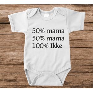 Soft Touch Rompertje met tekst - 50% mama mama | Baby rompertje met leuke tekst | | kraamcadeau | 0 tot 3 maanden | GRATIS verzending