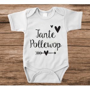 Soft Touch Rompertje met tekst - tante pollewop | Baby rompertje met leuke tekst | | kraamcadeau | 0 tot 3 maanden | GRATIS verzending