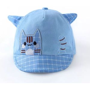 Baby Petje - Baseball Cap - Blauw - Kat - Oren - Katoen - 44/48cm - Baby - Peuter - Kind