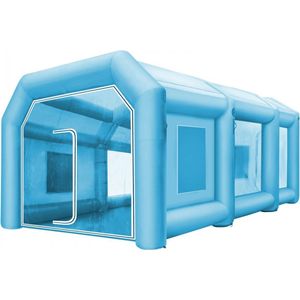 Opblaasbare Spuitcabine 7,5x3,5x2,5 m Oxford Pvc Tent Opblaasbaar Grijs Opblaasbare Verfcabine Tent Gebruikt Voor Het Polijsten Van auto's