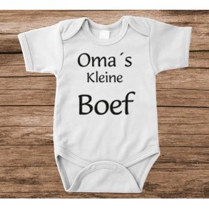 Soft Touch Rompertje met tekst - oma's kleine boef | Baby rompertje met leuke tekst | | kraamcadeau | 0 tot 3 maanden | GRATIS verzending