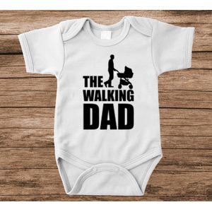 Soft Touch Rompertje met tekst - walking dad | Baby rompertje met leuke tekst | | kraamcadeau | 0 tot 3 maanden | GRATIS verzending