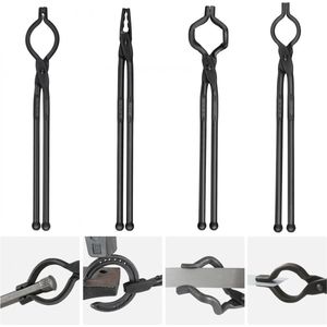 smidstangenset, V-Bit, Wolf, ZV, grijptangen 4-delige smeedtangen van koolstofstaal, 465 x 60 x 19 mm / 461 x 68 x 18 mm / 458 x 38 x 19,0 mm / 463 x 78 x 52,3 mm, met verlengd handvat