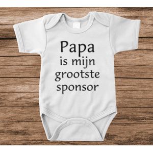 Soft Touch Rompertje met tekst - papa is mijn grootste sponsor | Baby rompertje met leuke tekst | | kraamcadeau | 0 tot 3 maanden | GRATIS verzending