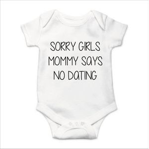 Soft Touch Rompertje met tekst - No Dating - sorry Girls | Baby rompertje met leuke tekst | | kraamcadeau | 0 tot 3 maanden | GRATIS verzending