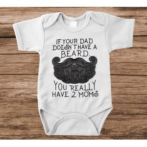 Soft Touch Rompertje met tekst - no beard | Baby rompertje met leuke tekst | | kraamcadeau | 0 tot 3 maanden | GRATIS verzending