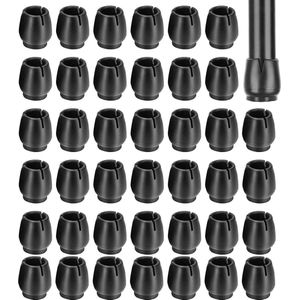 40 Pcs Rubber Stoel Been Doppen Vilt, Stoel Been Beschermers, Zwarte Stoel Been Doppen Stoel Been Beschermers, Stoel Sokken Anti-Kras voor Ronde Poten Woonkamer Vloer Beschermers (17-21mm)