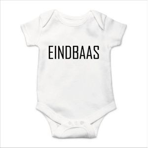Soft Touch Rompertje met tekst - Eindbaas | Baby rompertje met leuke tekst | | kraamcadeau | 0 tot 3 maanden | GRATIS verzending