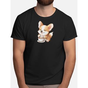 Corgi With coffee - T Shirt- dogs - gift - cadeau - puppies - puppylove - doglover - doggy - honden - puppyliefde - mijnhond - hondenliefde - hondenwereld