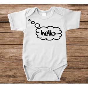Soft Touch Rompertje met tekst - hello | Baby rompertje met leuke tekst | | kraamcadeau | 0 tot 3 maanden | GRATIS verzending