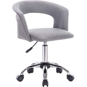Bureaustoel op wielen Arian - Linnen - Voor volwassenen - Lichtgrijs - Ergonomische bureaustoel - In hoogte verstelbaar