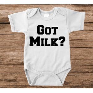 Soft Touch Rompertje met tekst - got milk | Baby rompertje met leuke tekst | | kraamcadeau | 0 tot 3 maanden | GRATIS verzending