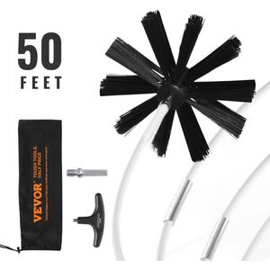 schoorsteenborstel 15m schoorsteenborstels incl. 37x nylon staaf en 1x borstelkop kachelpijpborstel kachelpijpreiniger Ideaal voor het reinigen van schoorstenen pijpen ventilatieopeningen voor drogers