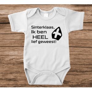 Soft Touch Rompertje met tekst - ik ben lief geweest Sinterklaas | Baby rompertje met leuke tekst | | kraamcadeau | 0 tot 3 maanden | GRATIS verzending