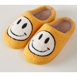 Pantoffel | unisex | smiley print | zwart geel | geel wit | maten 37 t/m 43