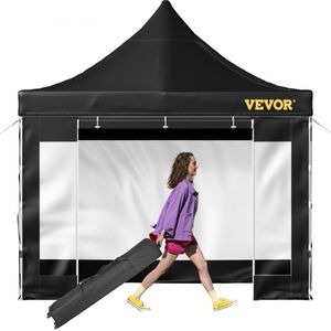 vouwtent 3x3m tuintent vouwtent PVC partytent tent opvouwbaar zwart