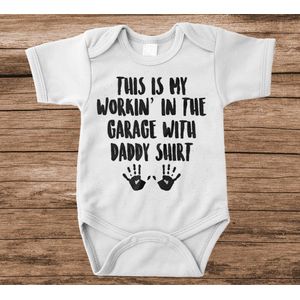 Soft Touch Rompertje met tekst - workin with daddy | Baby rompertje met leuke tekst | | kraamcadeau | 0 tot 3 maanden | GRATIS verzending