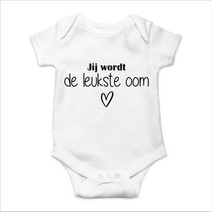 Soft Touch Rompertje met tekst - jij wordt de leukste oom | Baby rompertje met leuke tekst | | kraamcadeau | 0 tot 3 maanden | GRATIS verzending