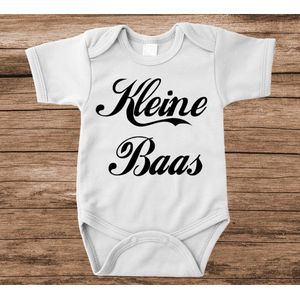 Soft Touch Rompertje met tekst - kleine baas | Baby rompertje met leuke tekst | | kraamcadeau | 0 tot 3 maanden | GRATIS verzending