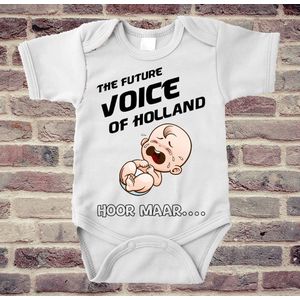 Soft Touch Rompertje met tekst - the future voice | Baby rompertje met leuke tekst | | kraamcadeau | 0 tot 3 maanden | GRATIS verzending