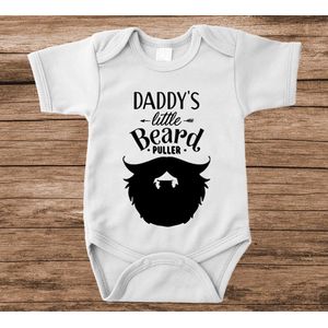 Soft Touch Rompertje met tekst - beard puller | Baby rompertje met leuke tekst | | kraamcadeau | 0 tot 3 maanden | GRATIS verzending