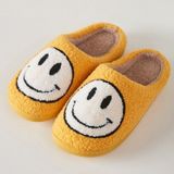 Pantoffel | unisex | smiley print | zwart geel | geel wit | maten 37 t/m 43