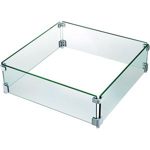 Vuurtafel Gehard Glas Windscherm Hek 486x486x150 mm Vuurschaalomheining