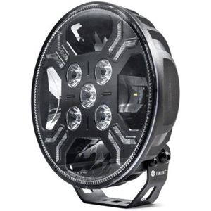 Ypsilon LED verstraler 9LED met positielicht amber/wit en ingebouwde led flitser flitser 8000 lumen 9 inch