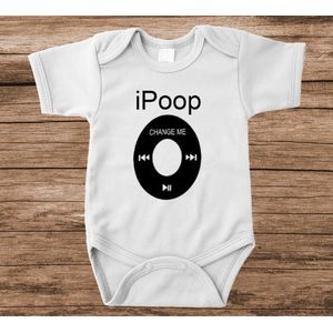 Soft Touch Rompertje met tekst - IPoop | Baby rompertje met leuke tekst | | kraamcadeau | 0 tot 3 maanden | GRATIS verzending