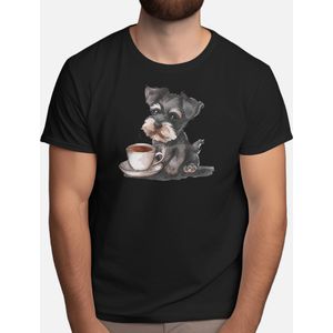 Miniature Schnauzer coffee - T Shirt - dogs - gift - cadeau - puppies - puppylove - doglover - doggy - honden - puppyliefde - mijnhond - hondenliefde - hondenwereld