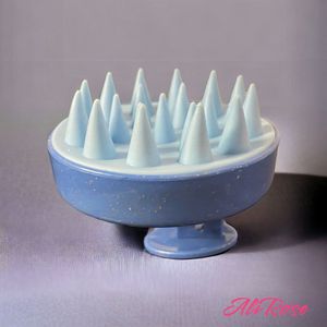AliRose - Lichtblauw Scalp Massager Borstel, Tarwe Stro Lichaam met Zachte Siliconen Borstelharen, Haar Hoofdhuid Scrubber, Hoofdhuid Exfoliator, Verwijdering van Roos, Voor Mannen en Vrouwen