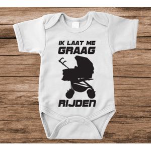 Soft Touch Rompertje met tekst - ik laat me rijden | Baby rompertje met leuke tekst | | kraamcadeau | 0 tot 3 maanden | GRATIS verzending