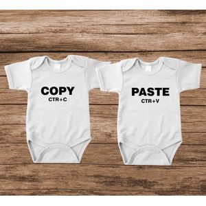 Soft Touch Rompertje met tekst - set copy paste | Baby rompertje met leuke tekst | | kraamcadeau | 0 tot 3 maanden | GRATIS verzending