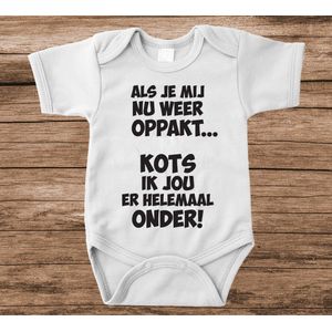 Soft Touch Rompertje met tekst - niet oppakken | Baby rompertje met leuke tekst | | kraamcadeau | 0 tot 3 maanden | GRATIS verzending