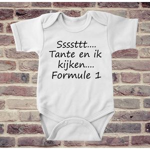 Soft Touch Rompertje met tekst - Sssttt Tante en ik kijken F1 | Baby rompertje met leuke tekst | | kraamcadeau | 0 tot 3 maanden | GRATIS verzending