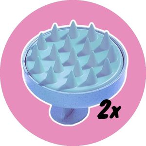 AliRose - Blauw - 2 Stuks - Scalp Massage Shampoo Borstel - Zachte Siliconen Borstelharen - Hoofdhuid Scrubben - Exfoliator - Verwijdering van Roos - Voor Mannen en Vrouwen - TikTok - Reels - Instagram