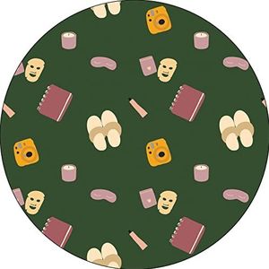 Bonateks, Tapis de souris rond imprimé numérique avec fond antidérapant pour bureau et maison - Diamètre : 22 cm