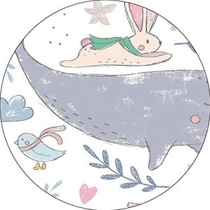 Bonateks, Ronde muismat, digitale print, antislip onderkant, voor kantoor en thuis, diameter 22 cm