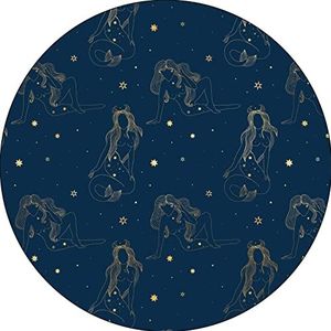 Bonateks, Ronde muismat, digitale print, antislip onderkant, voor kantoor en thuis, diameter 22 cm
