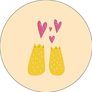 Bonateks, Tapis de souris rond imprimé numérique avec fond antidérapant pour bureau et maison - Diamètre : 22 cm