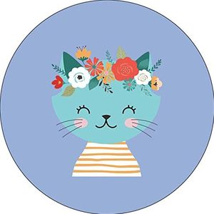 Bonateks, Tapis de souris rond imprimé numérique avec fond antidérapant pour bureau et maison - Diamètre : 22 cm