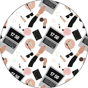 Bonateks, Ronde muismat, digitale print, antislip onderkant, voor kantoor en thuis, diameter 22 cm