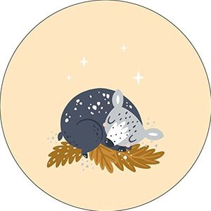 Bonateks, Digitale bedrukte ronde muismat met antislip onderkant voor kantoor en thuis, diameter 22 cm